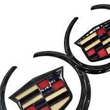 Color&Black Front Grille & Rear Trunk Lid For Escalade ATS CTS STS Emblem Badge picture