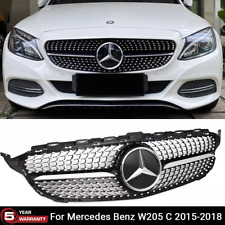 Black Front Grill Grille For Mercedes Benz W205 C43AMG C250 C300 C350e 2015-2018 picture