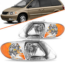 Headlights For 2001-2007 Dodge Caravan Chrysler Town & Country Chrome Headlamps picture
