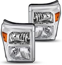 For 2011-2016 Ford F250 F350 F450 F550 Super Duty SD Chrome Headlights Lamps L+R picture