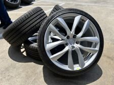 21” Tesla Model S Arachnid Silver Grey Invitational Wheels Rims Tires TPMS OEM picture