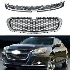 For 2014-2015 Chevrolet Malibu Front Upper+Lower Grill Grille Set Chrome & Black picture