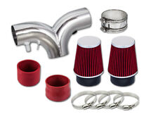 Red Dual Twin Air Intake System + Dry Filter For 94-96 Buick Roadmaster picture