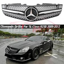 Chrome Black Diamonds Grille For Benz SL-Class R230 2009-2012 SL500 SL550 SL600 picture