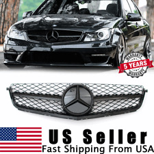 Gloss Black Front Grille W/Emblem Grill For Mercedes Benz W204 C63 AMG 2008-2011 picture