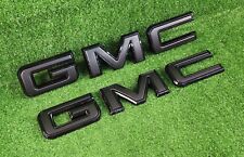 2020-2024 GMC Sierra 1500 2500HD 3500HD Front & Rear Emblem Black 2PCS picture