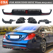 For Benz W222 S550 S63 AMG 2013-2017 Brabus Style Rear Bumper Diffuser W/Exhaust picture