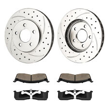 Front Drilled Brake Rotor & Pads For Chrysler Voyager Town & Country 5371 D591 picture