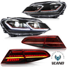 FULL LED Projector Headlights+VLAND Red Tail Light For VW Golf 7 MK7&GTI 2015-17 picture