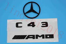 Matte black W204 C Class C43 AMG Trunk Logo Sticker Decal Emblem Badge Package picture