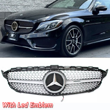 Front Upper Grille W/LED Emblem For Mercedes Benz W205 C250 C300 C43 2015-2018 picture