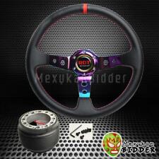 350mm Neo Chrome Deep Dish PVC Leather Steering Wheel Hub Kit For Talon 95-99 picture