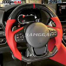 Carbon Fiber Flat Top Steering Wheel Fit TOYOTA Supra GR A90 A91 MKV 2020+ picture