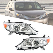 For 2011-2013 Toyota Sienna Headlight Assembly Chrome Clear Pair Left&Right Side picture