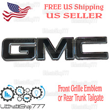 GMC BLACK-SILVER Front Grille Emblem for 1999-2007 GMC Sierra 1500 2500 picture
