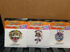 Lot (3) Ed Hardy Cling Blings Bulldog ~ Tiger ~ Eagle Decal Christian Audigier picture