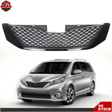 Fit For 2011-2017 Toyota Sienna Black Mesh Trim Grill Front Upper Bumper Grille picture