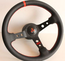 Steering Wheel fits For Mitsubishi Deep Leather Red 3000GT Lancer Galant Eclipse picture