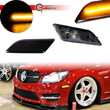 Smoked Lens Front Side Marker Amber LED Lights For Mercedes W204 C250 C300 C350 picture