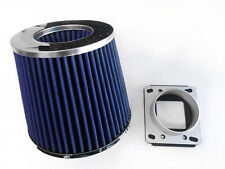 BLUE Air Intake Filter + MAF Sensor Adapter For 90-93 Mazda Miata MX5 1.6L picture
