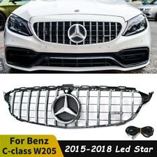 Front Grille Grill GT R for Mercedes Benz W205 2015-18 C250 C300 C350 W/LED Star picture