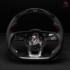 Real carbon fiber Flat Customized Sport LED Steering Wheel 17-22 RS A S 3 4 5 picture