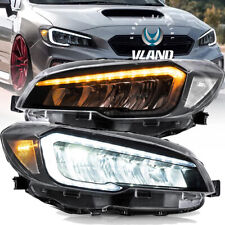For 2015-2021 Subaru WRX STI Black Housing LED Sequential Projector Headlights picture