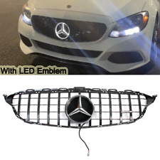 Front Grill Grille W/LED Emblem for Mercedes Benz W205 C250 C300 C400 2015-2018 picture
