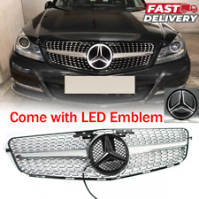 Front Grille Grill w/LED Emblem For Mercedes Benz W204 C200 C250 C300 2008-2014 picture