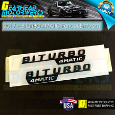 2017+ BiTurbo 4Matic Gloss Black Fender Emblem for Benz C43 C63 E43 E63 Badge picture