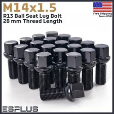 [20] Black Mercedes 14X1.5 Ball Seat Wheel Lug Bolts 28mm Shank For Stock Wheels picture