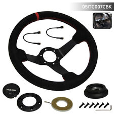 34cm Deep Dish Steering Wheel & Hub Adapter & Horn Button for Mitsubishi 3000GT picture