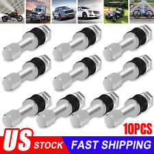10pcs Stainless Steel Wheel Tire Valve Stems Hight Pressure Bolt in with Caps US picture