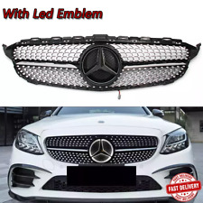 Black Grille W/LED Star For 2015-18 Mercedes Benz W205 C-Class C300 Front Grill picture