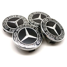 4PCS Wheel Center Hub Caps Emblem 75mm Black Fit For Mercedes-Benz AMG C300 A250 picture