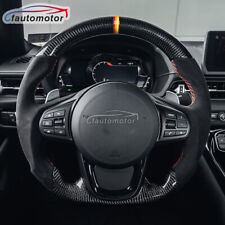 Alcantara Leather Carbon Fiber Steering Wheel Fit 2020+ Toyota Supra GR A90 MKV picture