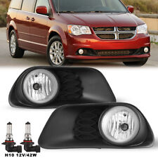 2011-2020 for Dodge Grand Caravan Clear Fog Light Lamp Complete Kit W/Harness picture