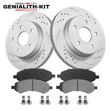 Front Drilled Slotted Rotors Brake Pads for Dodge Ram 1500 06-18 Chrysler Aspen picture