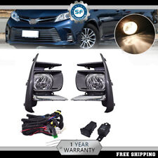 For 2018-2020 Toyota Sienna Front Bumper Fog Lights Lamps Chrome W/bezel+harness picture