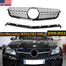 NEW Front Bumper Grille For Mercedes Benz W204 C63AMG 2009 2010 2011 Black Grill picture