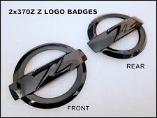 2x Gloss Black 370z Z Logo Emblem Badge Front + Rear Set picture