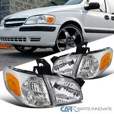 Fits 1997-2005 Chevy Venture Silhouette Montana Clear Headlights+Corner Lamps picture
