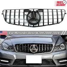 Front Upper Grill w/LED Black Grille For Mercedes Benz W204 C300 C250 2008-2014 picture