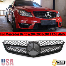 Gloss Black Front Grille w/Led Emblem For Mercedes Benz W204 C63 AMG 2008-011 picture
