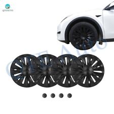 Set of 4  Straight Edge Wheel Covers Hubcaps For 2021-2024 Tesla Y 19 inch Wheel picture