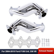 For Ford F150 5.4L 330 V8 04-10 Polished Stainless Steel Exhaust Headers Shorty picture