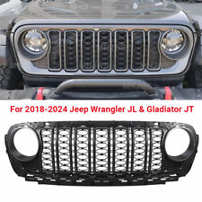 For 2018-2024 Jeep Wrangler JL & Gladiator JT Black Front Grille without camera picture