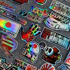 40 PCS Holographic Anime Manga JDM Motorcycle Car Decal Stickers - No Duplicates picture