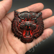 Black Red Metal Small Tiger Head Car Trunk Rear Emblem Badge Decal Sticker picture