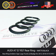 AUDI A7 S7 RS7 Trunk Emblem Curve Ring MATTE BLACK Rear Lid Hatch Logo Badge picture